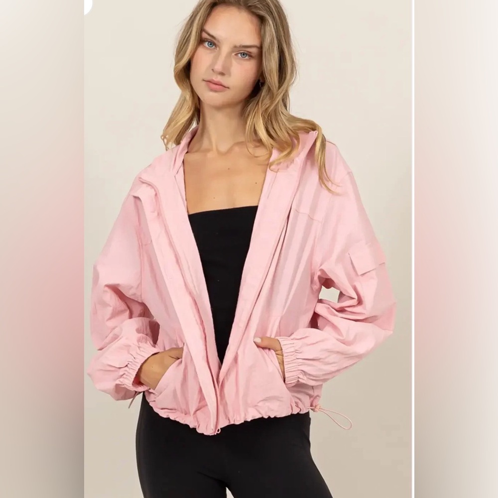 Double Zero Pink Lightweight Nylon Windbreaker Ja… - image 1
